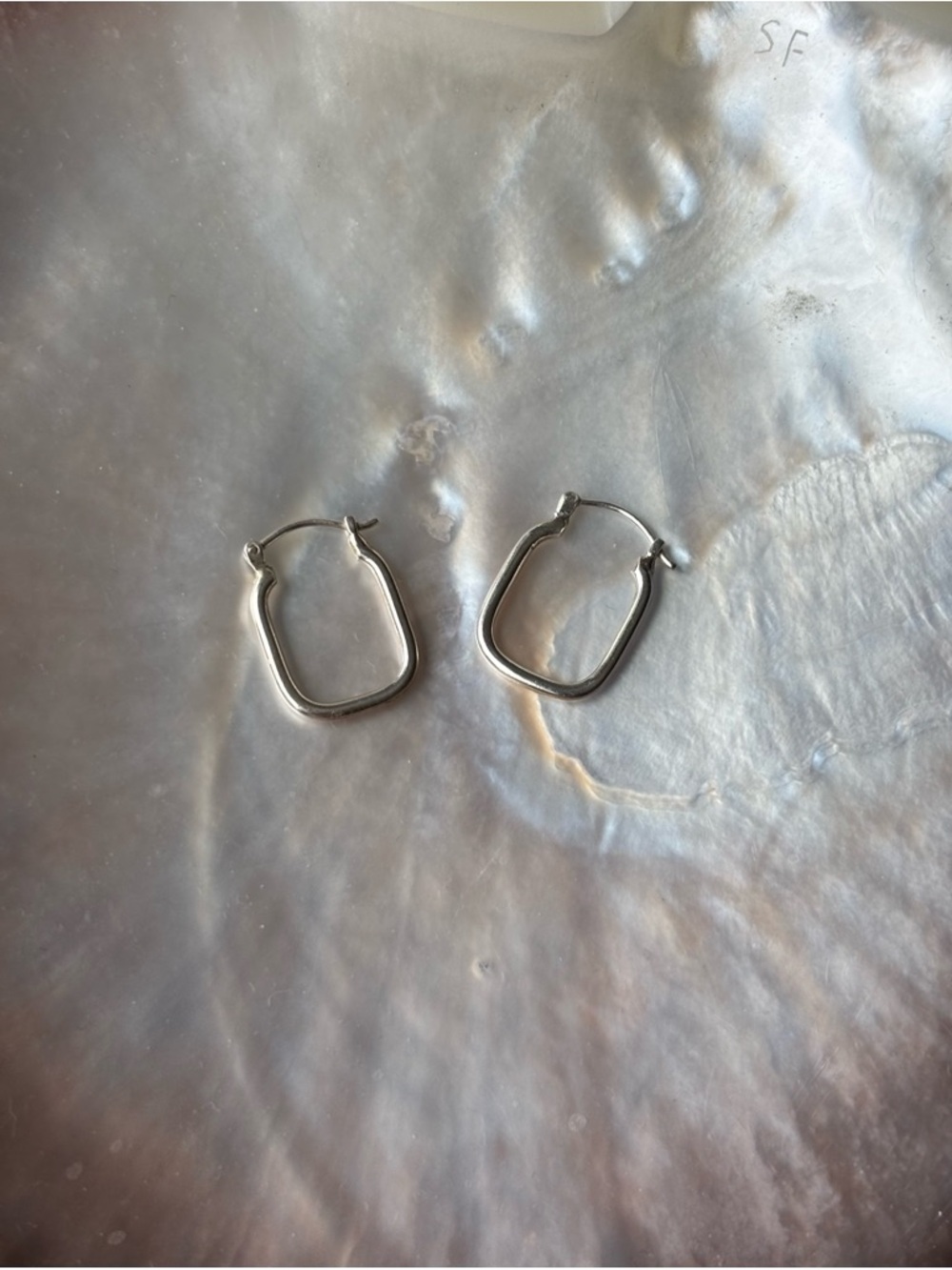 Silver Geometric Hoop Earrings